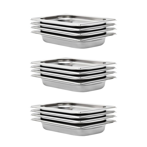 Gastronorm Containers 12 pcs GN 1/4 40 mm Stainless Steel