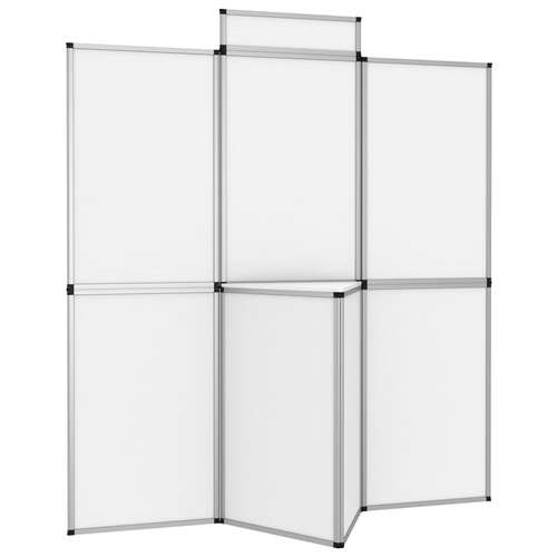 8-Panel Folding Exhibition Display Wall with Table 181x200 cm White