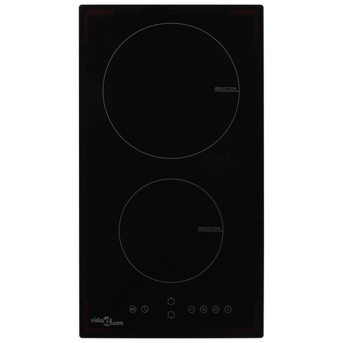 Induction Hob with 2 Burners Touch Control Glass 3500 W