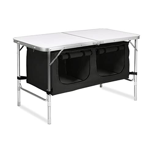 KILIROO Camping Table 120cm Silver With Black Storage Bag