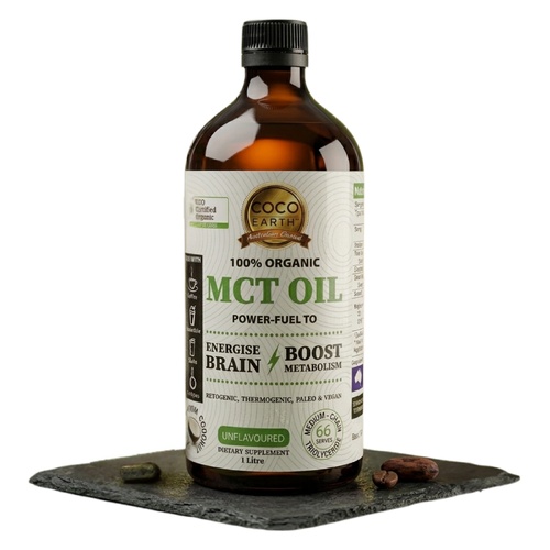Organic MCT Oil 1 Litre Bottle 100% Pure Unflavoured Certified Organic