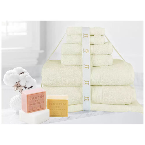 100% Cotton Bath Towel Set 7 Pieces Soft Luxury Face Hand Towels Mat Pack