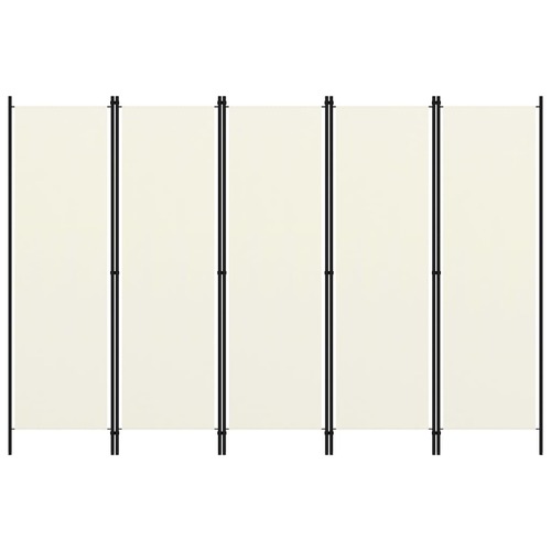 5-Panel Room Divider White 250x180 cm
