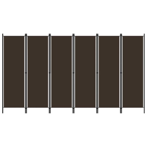 6-Panel Room Divider Brown 300x180 cm