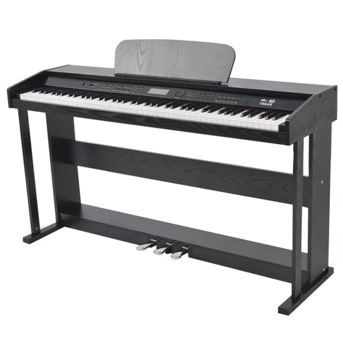 88-Key Digital Piano with Pedals Black Melamine Board
