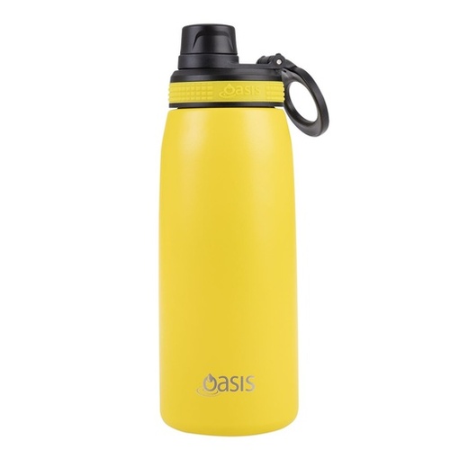 Oasis Stainless Steel Double Wall Insulated Sports Bottle with Screw Cap -780ml Neon Yellow