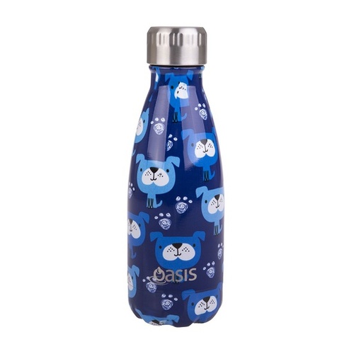 Oasis Stainless Steel Double Wall Insulated Drink Bottle 350ml - Blue Heeler
