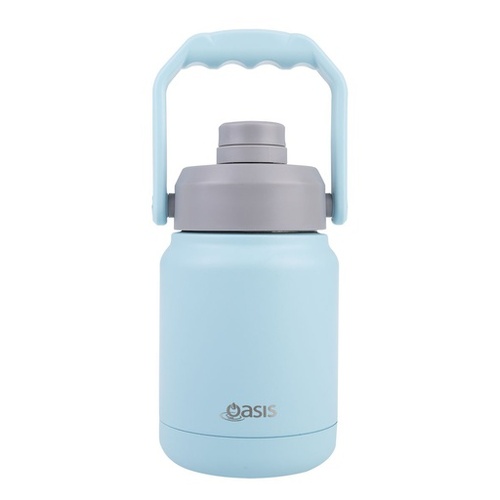 Oasis Stainless Steel Double Wall Insulated Mini Jug with Carry Handle Island Blue 1.2L Mini Jug