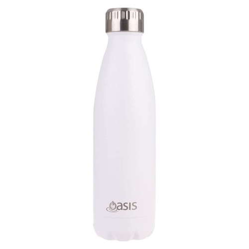Oasis Stainless Steel Double Wall Insulated Drink Bottle 500Ml - Matte White