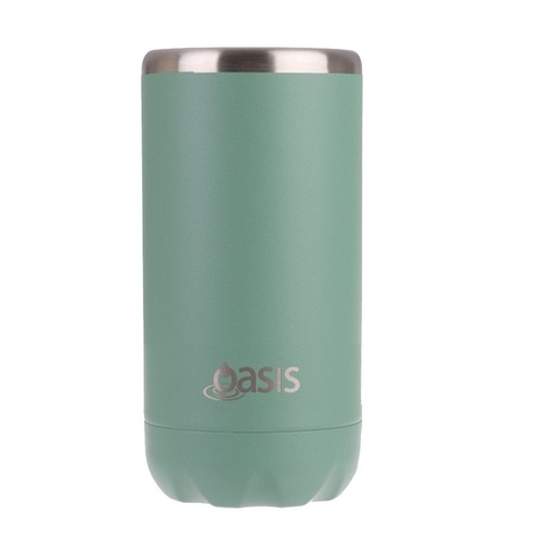 Oasis Stainless Steel Double Wall Insulated "Cooler Can" 330Ml - Sage Green 8923SG