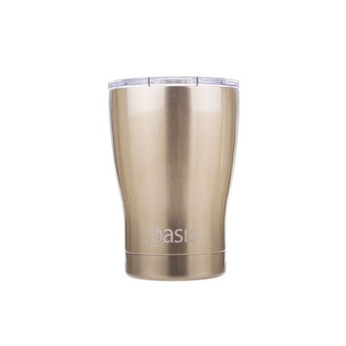Oasis Stainless Steel Double Wall Insulated "Travel Cup" W/ Lid 350ml - Champagne