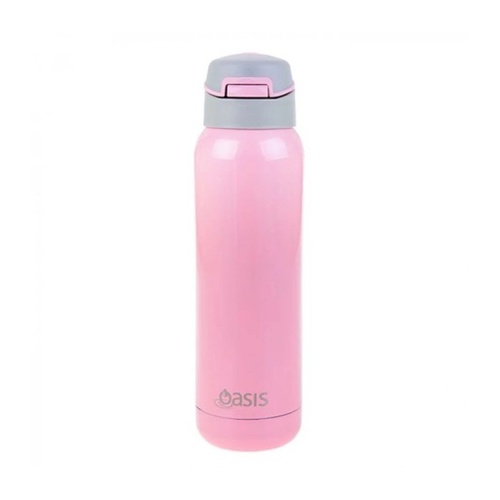 Oasis Stainless Steel Double Wall Insulated Sports Bottle W/ Straw 500ml - Soft Pink
