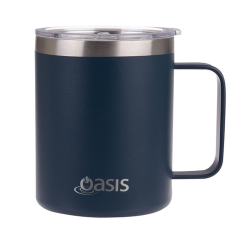 Oasis Stainless Steel Double Wall Insulated "Explorer" Mug 400ml - Navy