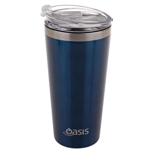 Oasis Stainless Steel Double Wall Insulated "Travel Mug" 480ml - Navy