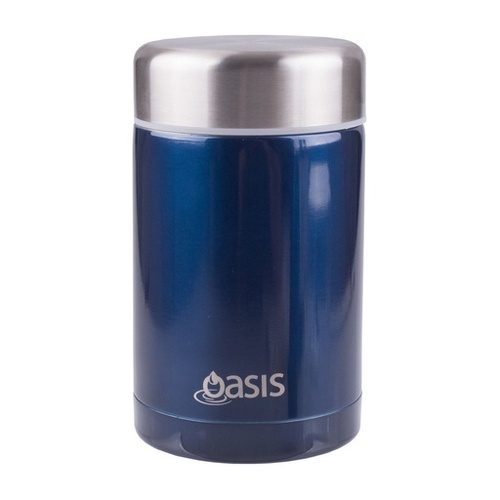 Oasis Stainless Steel Vacuum Insulated Food Flask 450ml - Navy