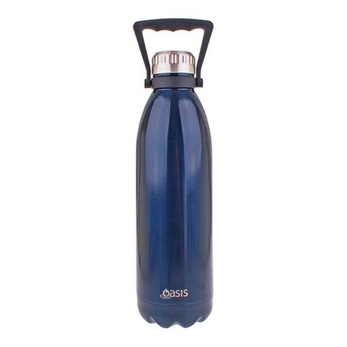 Oasis Stainless Steel Double Wall Insulated Drink Bottle W/ Handle 1.5L - Navy