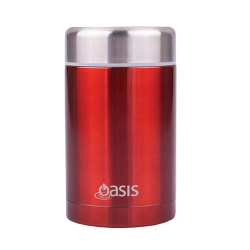 Oasis Stainless Steel Vacuum Insulated Food Flask 450ml - Red