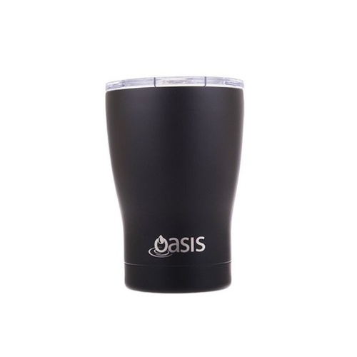 Oasis Stainless Steel Double Wall Insulated "Travel Cup" W/ Lid 350ml - Matte Black