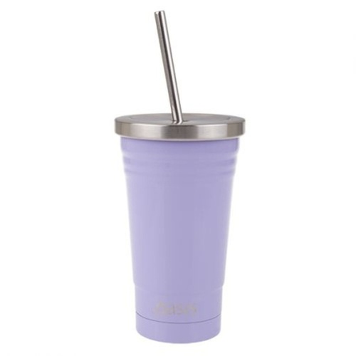 Oasis Stainless Steel Double Wall Insulated Smoothie Tumbler W/ Straw 500ml - Lilac