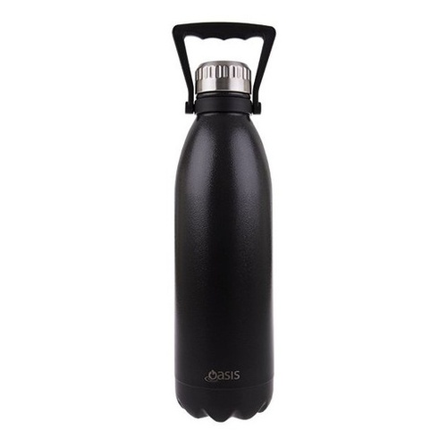 Oasis Stainless Steel Double Wall Insulated Drink Bottle W/ Handle 1.5L - Hammertone Grey