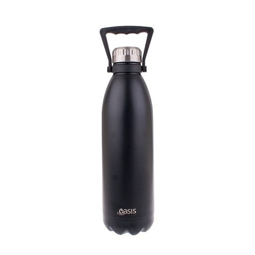 Oasis Stainless Steel Double Wall Insulated Drink Bottle W/ Handle 1.5L - Matte Black