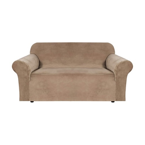 GOMINIMO Velvet Sofa Cover 2 Seater (Blush Brown)