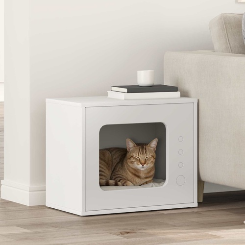 Cat House White 51 x 30 x 42 cm Engineered Wood