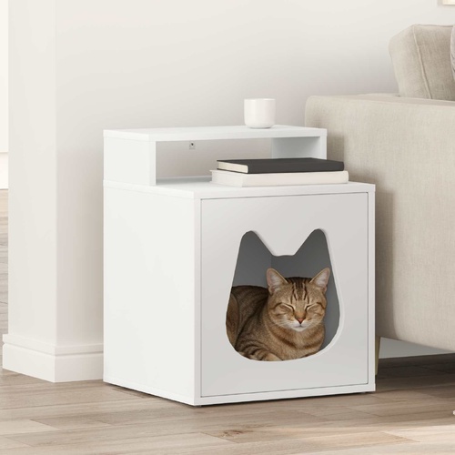 Cat House White 42.5 x 40 x 52.5 cm Engineered Wood