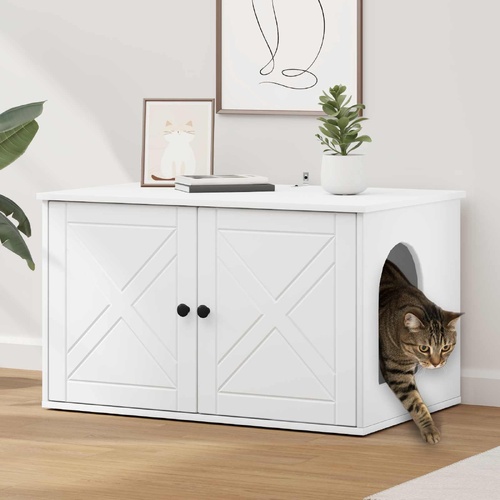 Cat House White 85 x 55 x 50 cm Engineered Wood
