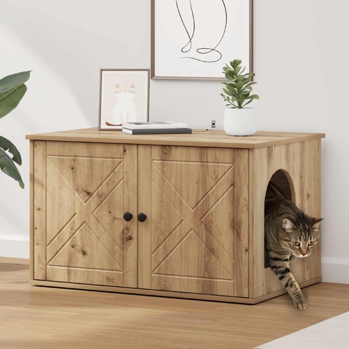 Cat House Artisian Oak 85 x 55 x 50 cm Engineered Wood