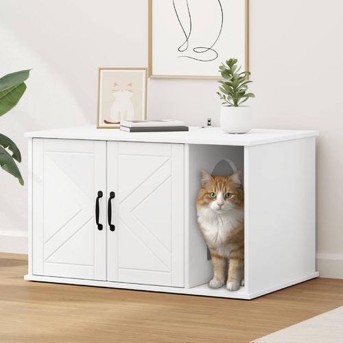 Cat House White 85 x 55 x 50 cm Engineered Wood