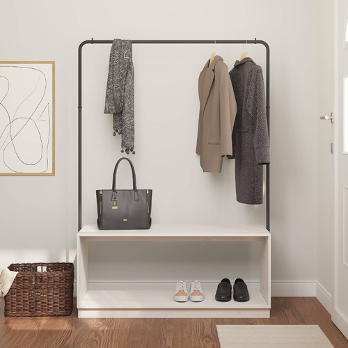 Clothes Rack with Storage White and Black 113 x 40 x 157.5 cm