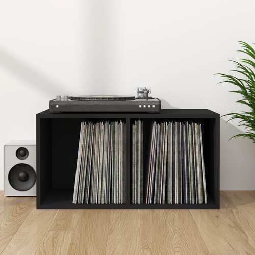 Vinyl Storage Box Black 71x34x36 cm Chipboard