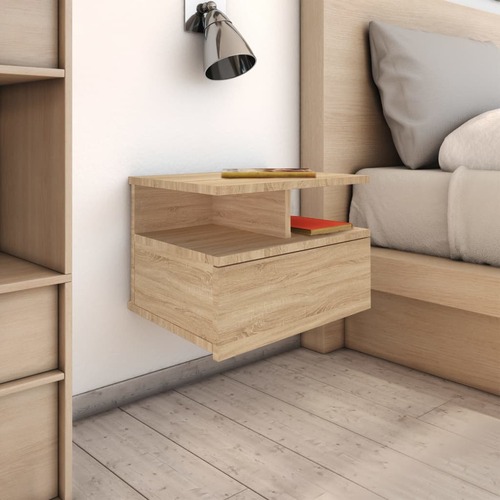 Floating Nightstand Sonoma Oak 40x31x27 cm Chipboard