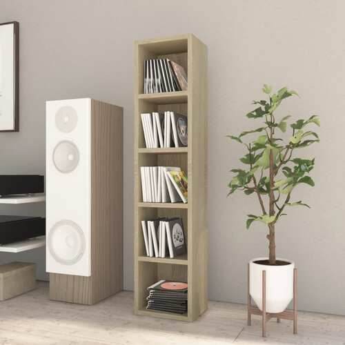 CD Cabinet Sonoma Oak 21x16x93.5 cm Chipboard