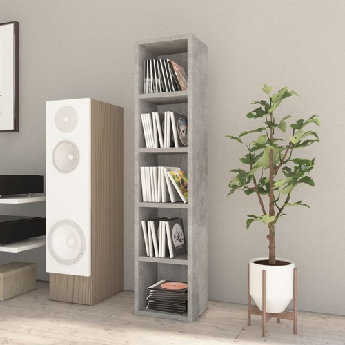 CD Cabinet Concrete Grey 21x16x93.5 cm Chipboard