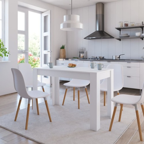 Dining Table White 120x60x76 cm Engineered Wood