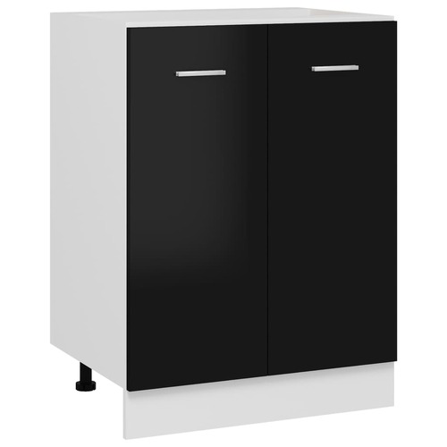 Bottom Cabinet High Gloss Black 60x46x81.5 cm Chipboard