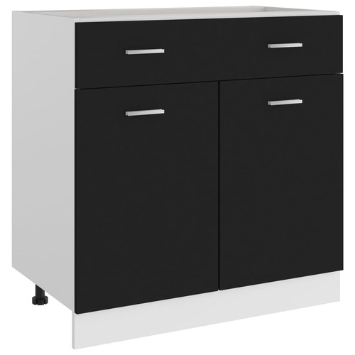 Drawer Bottom Cabinet Lyon Black 80x46x81.5 cm Engineered Wood