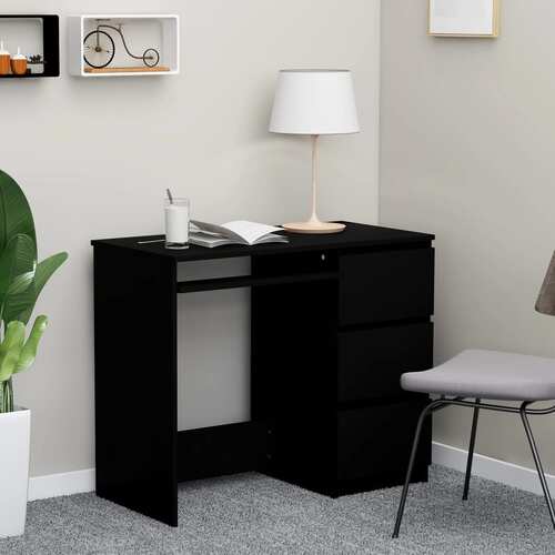 Desk Black 90x45x76 cm Engineered Wood