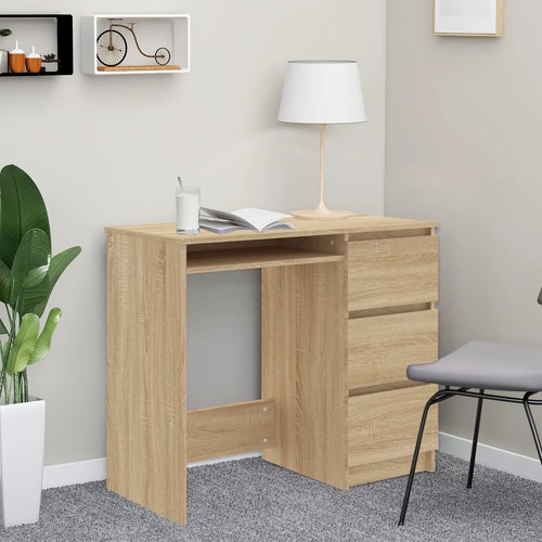 Desk Sonoma Oak 90x45x76 cm Engineered Wood