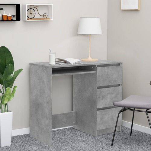 Desk Concrete Grey 90x45x76 cm Engineered Wood