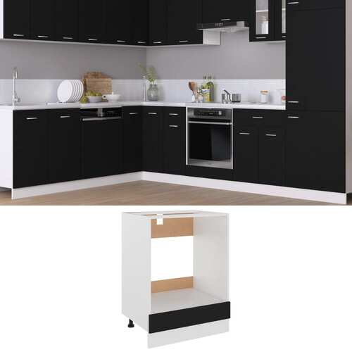 Oven Cabinet Riga Black 60x46x81.5 cm Engineered Wood