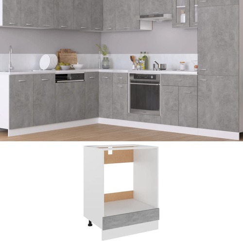 Oven Cabinet Concrete Grey 60x46x81.5 cm Engineered Wood