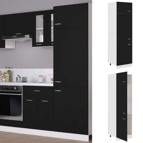Refrigerator Cabinet Lyon Black 60x57x207 cm Engineered Wood