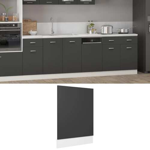 Dishwasher Panel Grey 45x3x67 cm Engineered Wood
