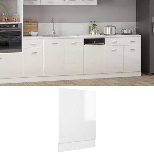 Dishwasher Panel High Gloss White 45x3x67 cm Engineered Wood