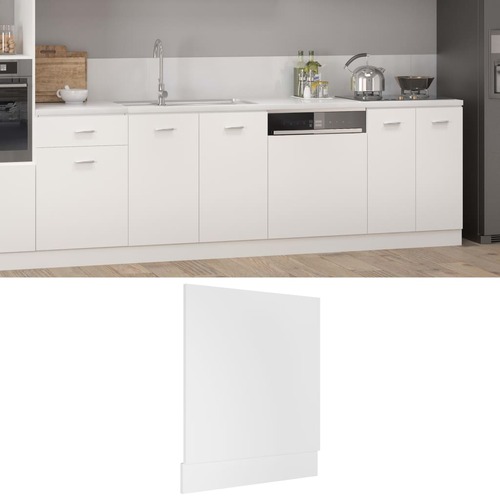 Dishwasher Panel White 59.5x3x67 cm Engineered Wood