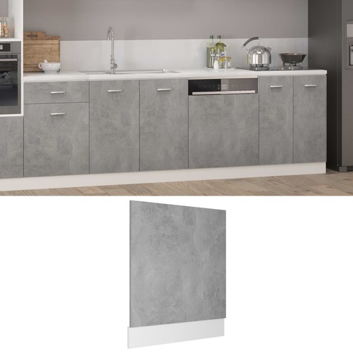 Dishwasher Panel Concrete Grey 59.5x3x67 cm Engineered Wood