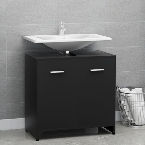Bathroom Cabinet Black 60x33x58 cm Chipboard